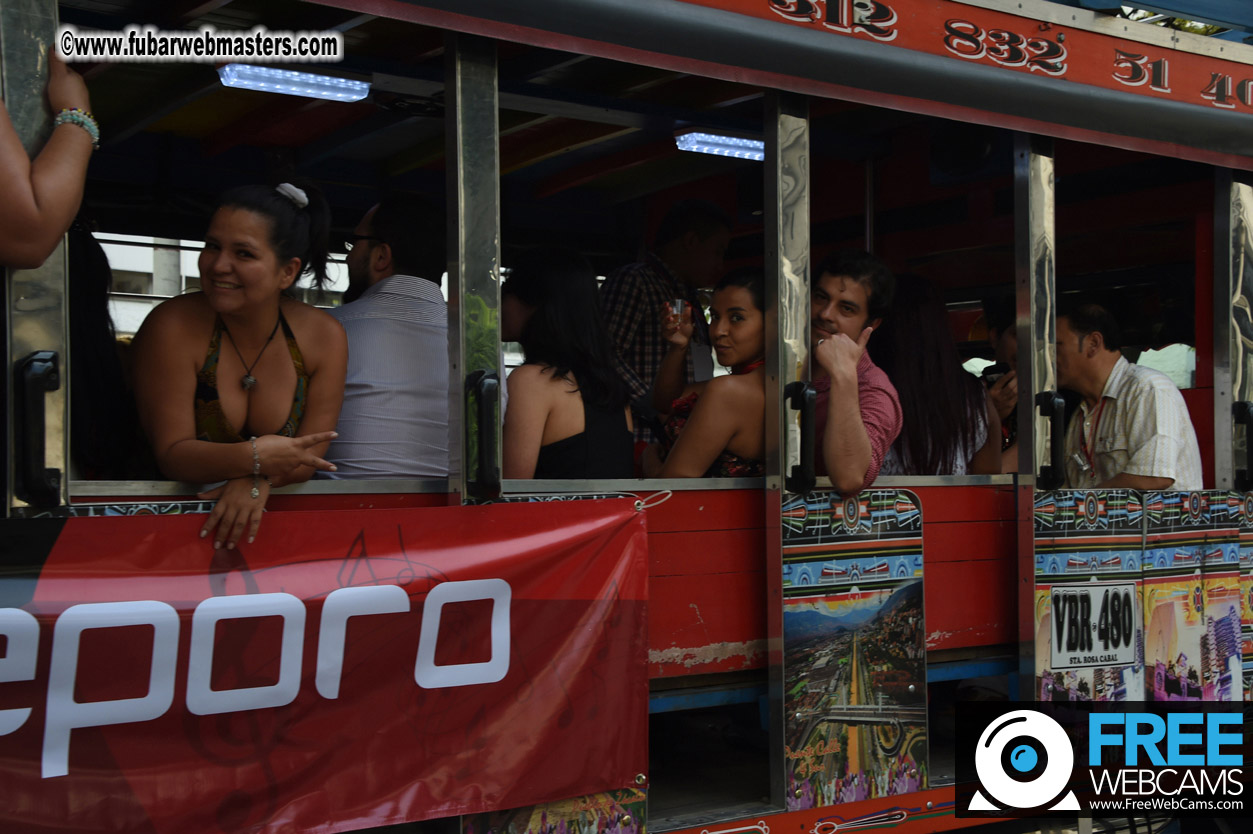 Colombian Chiva party bus tour.