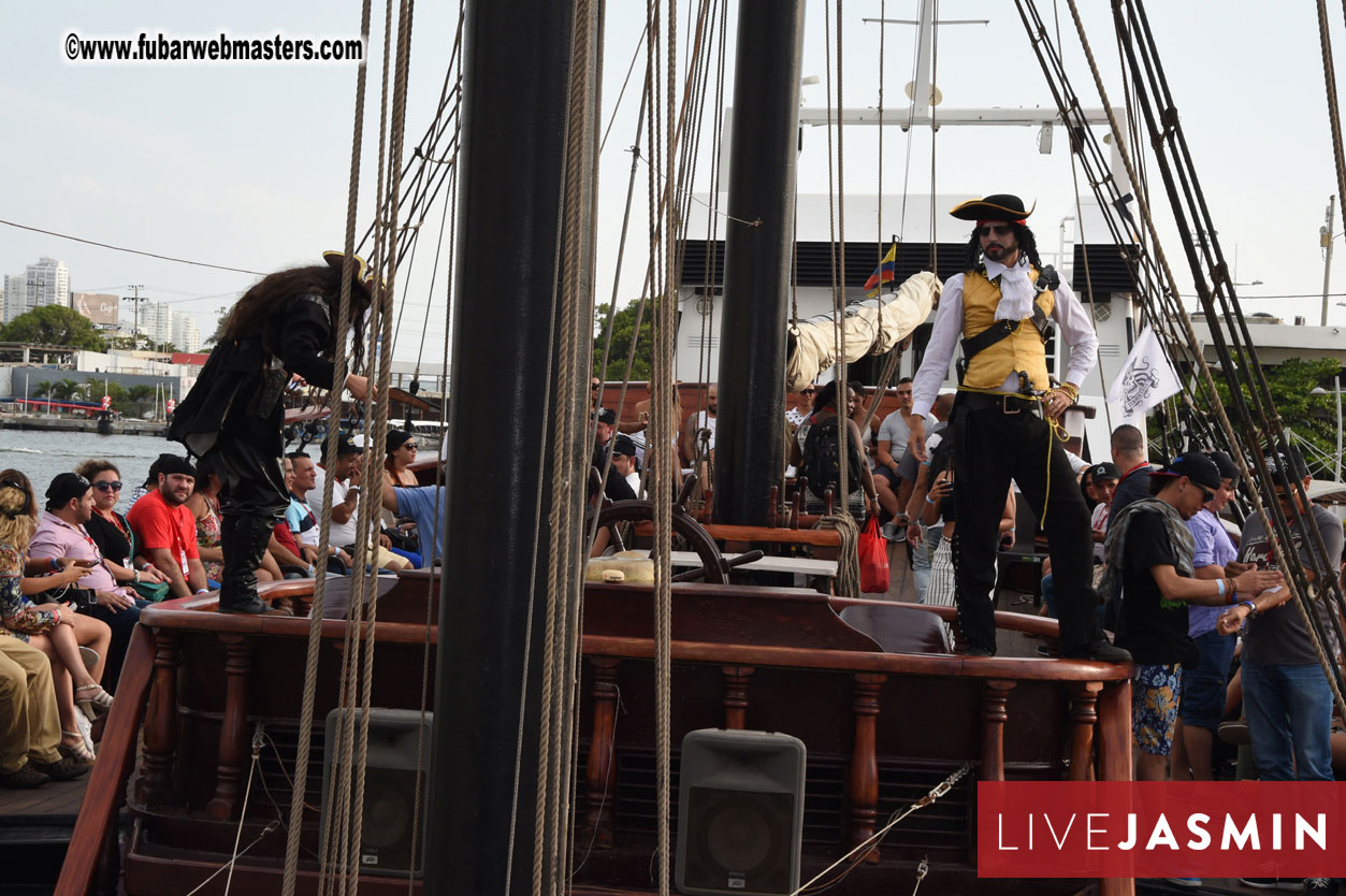 Champagne Networking Pirate Boat