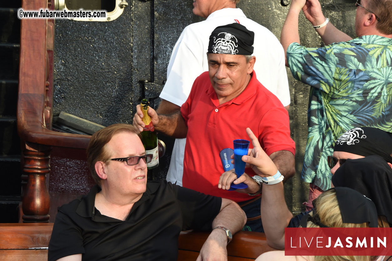 Champagne Networking Pirate Boat