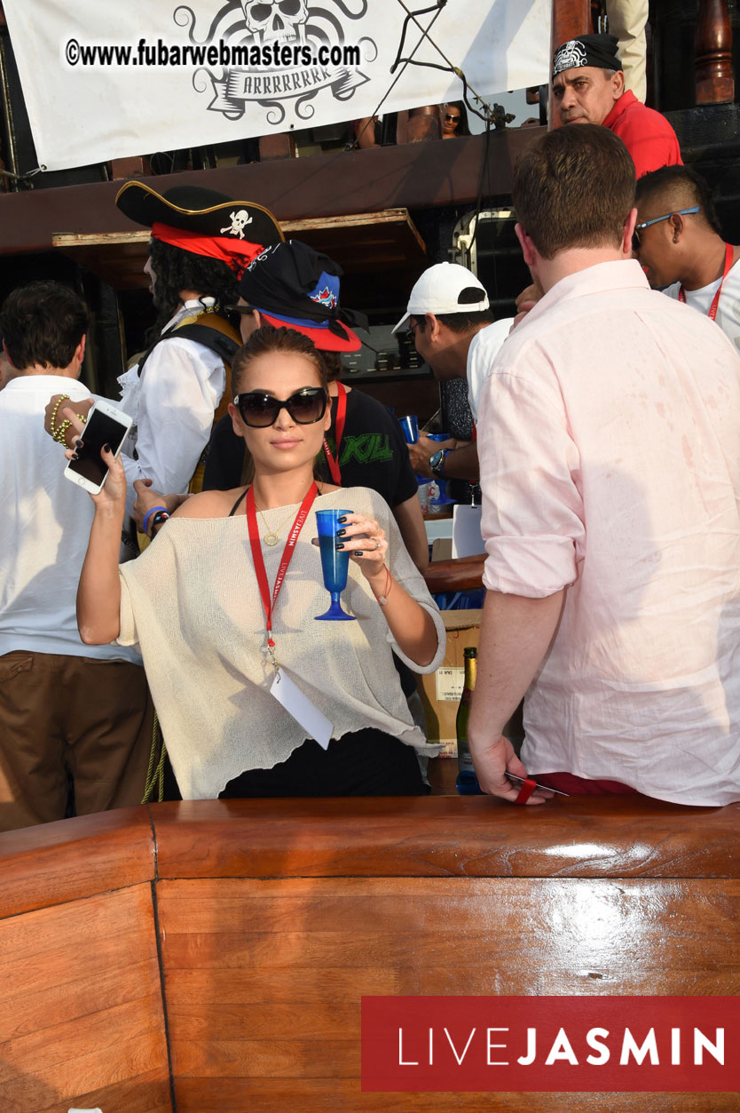 Champagne Networking Pirate Boat