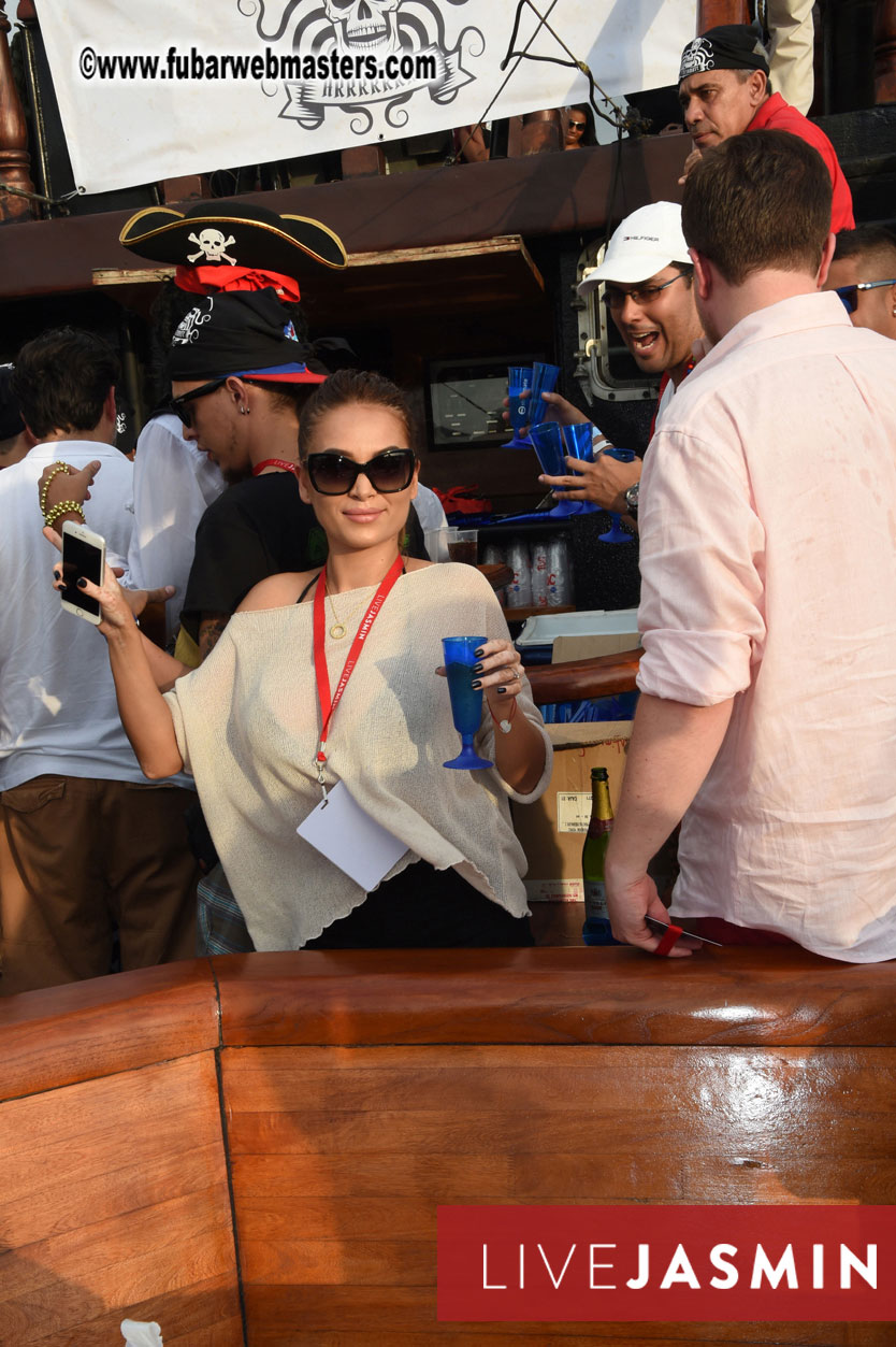 Champagne Networking Pirate Boat