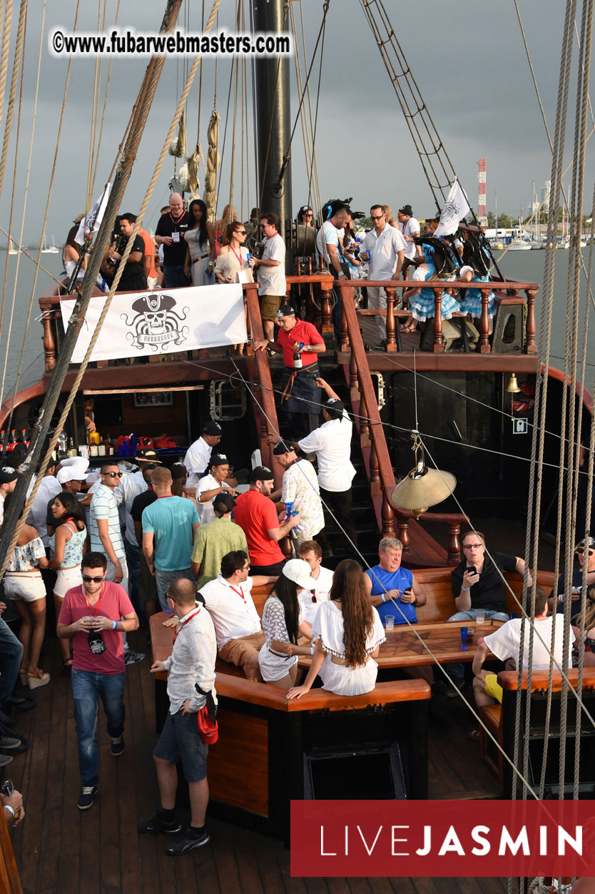 Champagne Networking Pirate Boat