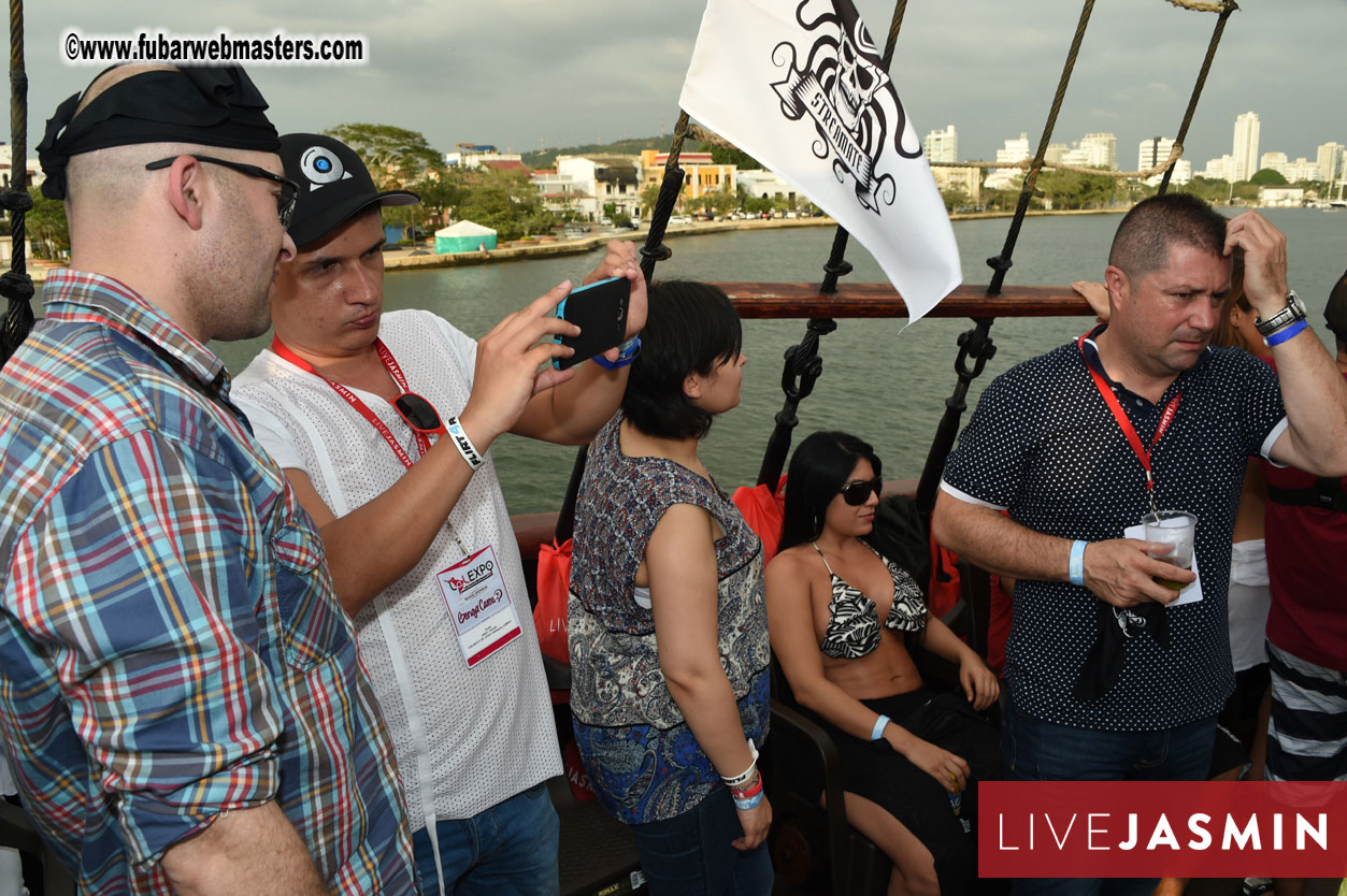 Champagne Networking Pirate Boat