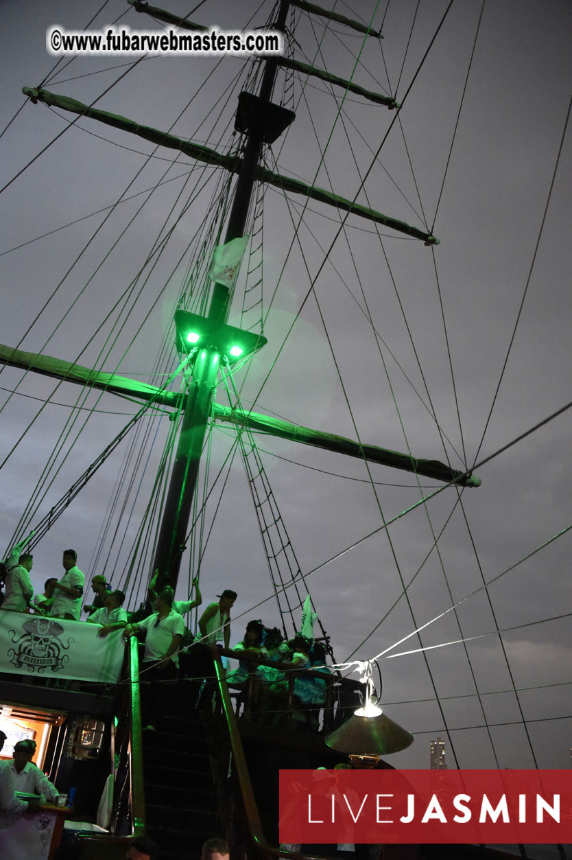 Champagne Networking Pirate Boat