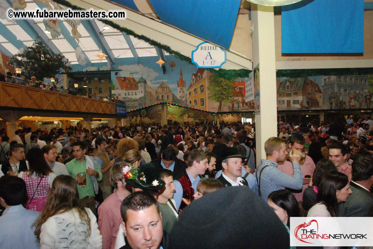 Beer tent seating in the legendary Hacker Festzelt