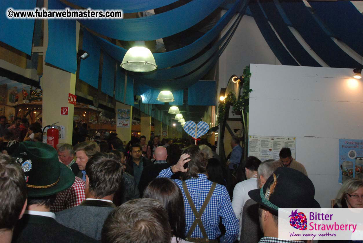 Beer tent seating in the legendary Hacker Festzelt