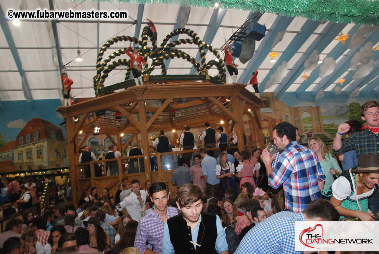 Beer tent seating in the legendary Hacker Festzelt