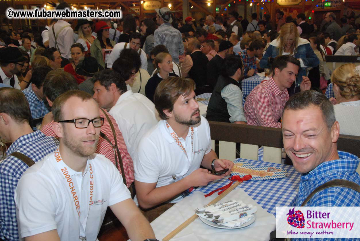 Beer tent seating in the legendary Hacker Festzelt