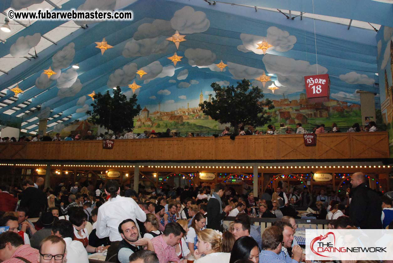 Beer tent seating in the legendary Hacker Festzelt