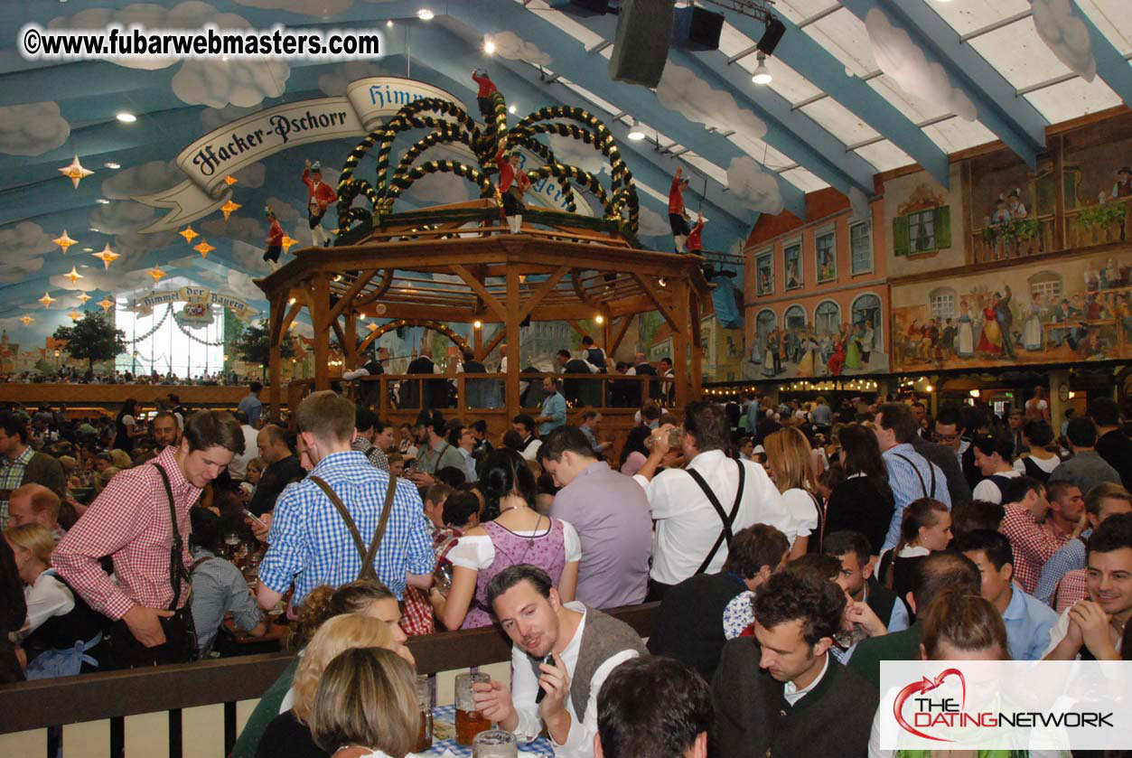 Beer tent seating in the legendary Hacker Festzelt