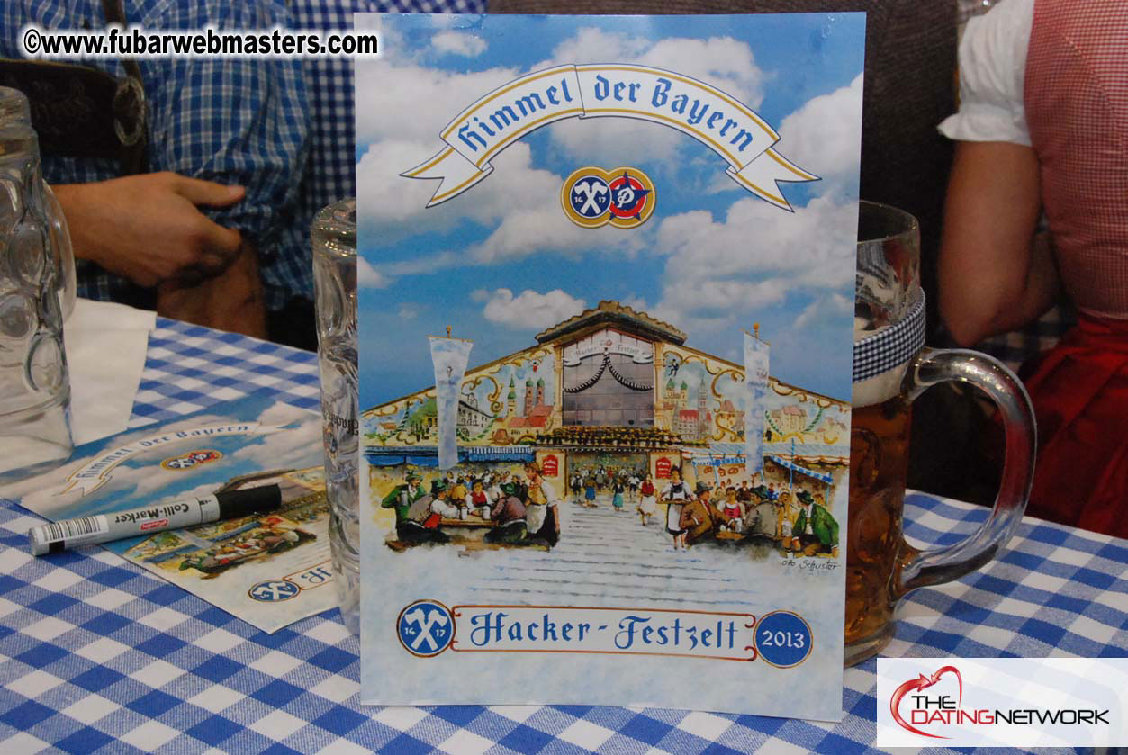 Beer tent seating in the legendary Hacker Festzelt