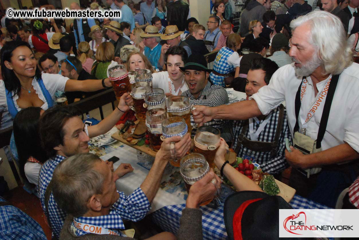 Beer tent seating in the legendary Hacker Festzelt