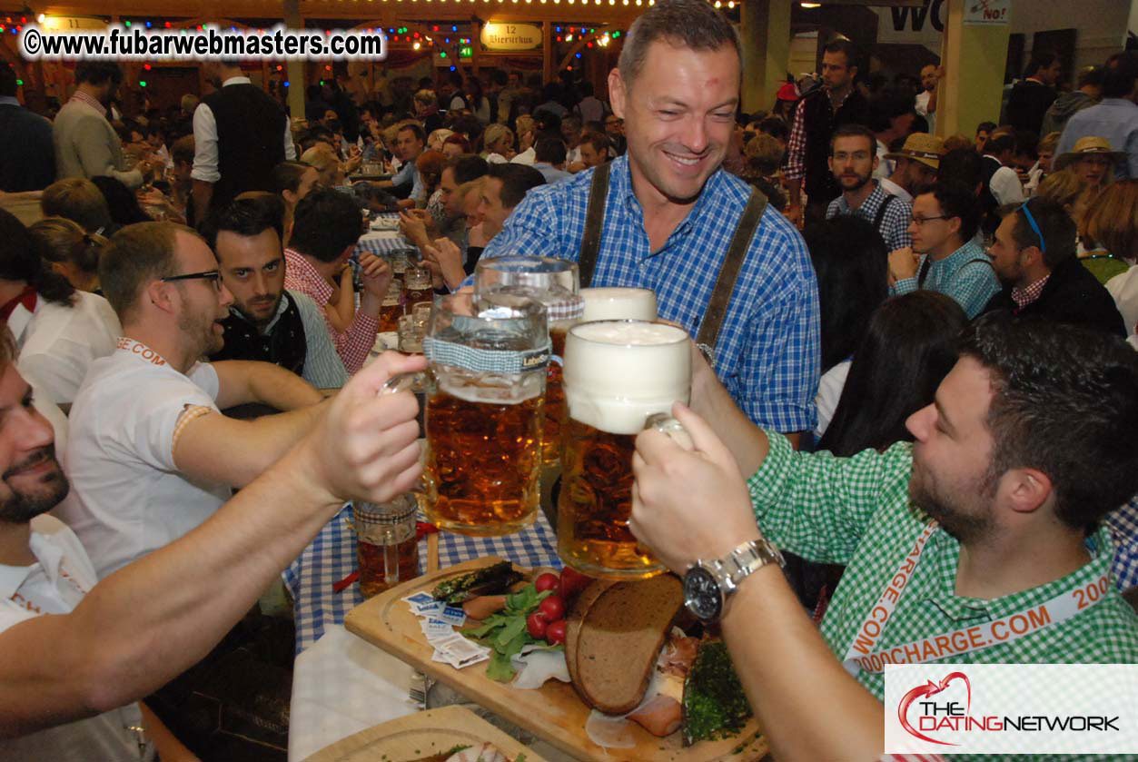 Beer tent seating in the legendary Hacker Festzelt