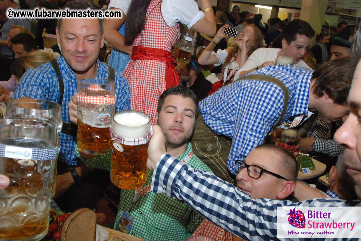 Beer tent seating in the legendary Hacker Festzelt