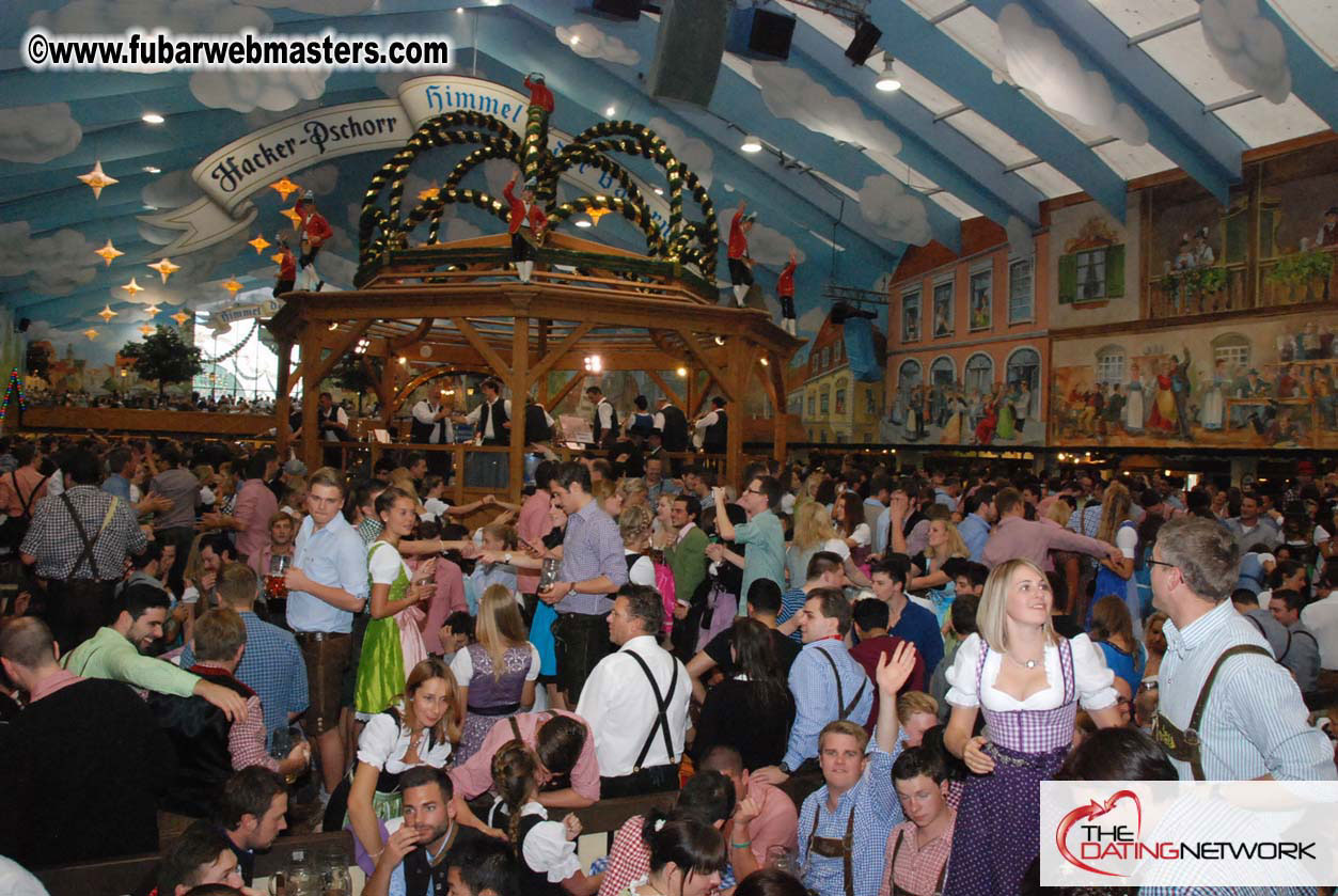 Beer tent seating in the legendary Hacker Festzelt