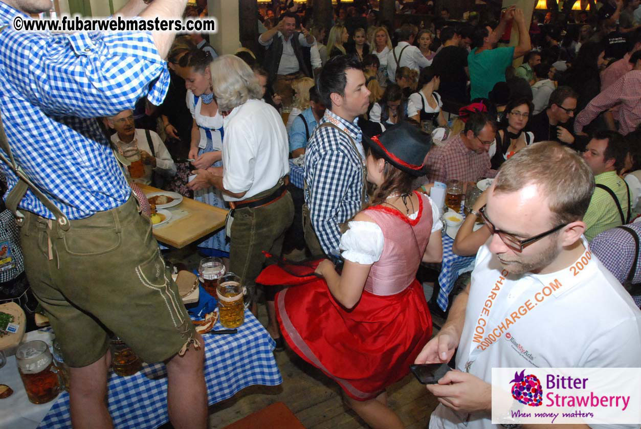 Beer tent seating in the legendary Hacker Festzelt