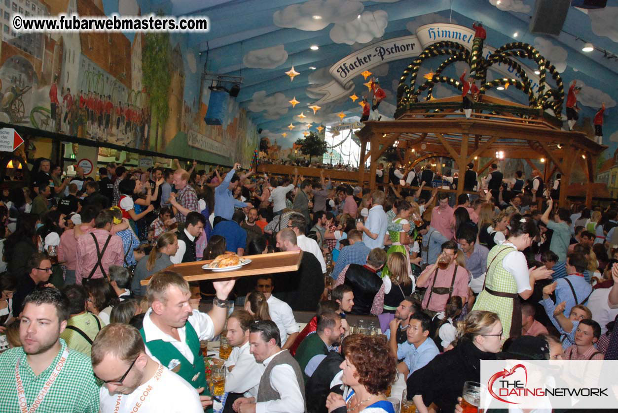 Beer tent seating in the legendary Hacker Festzelt