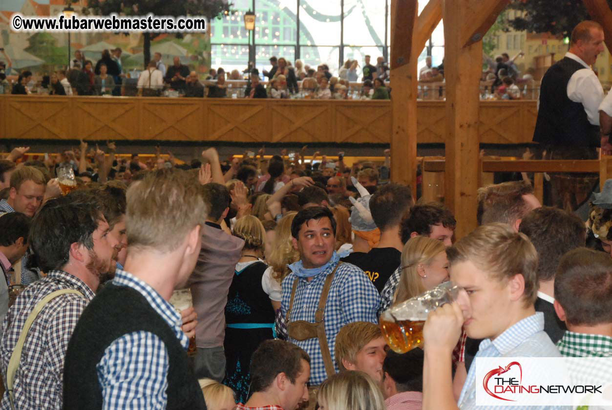 Beer tent seating in the legendary Hacker Festzelt