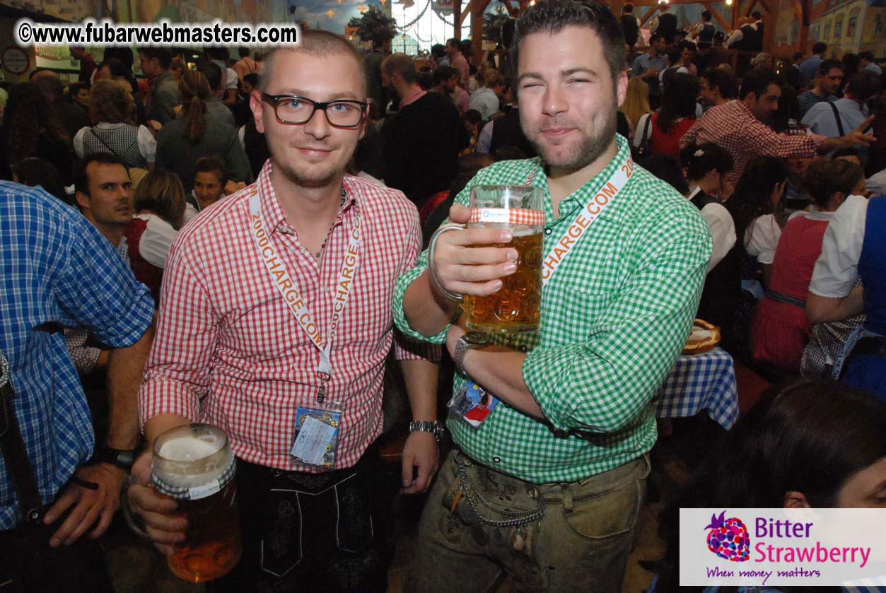 Beer tent seating in the legendary Hacker Festzelt