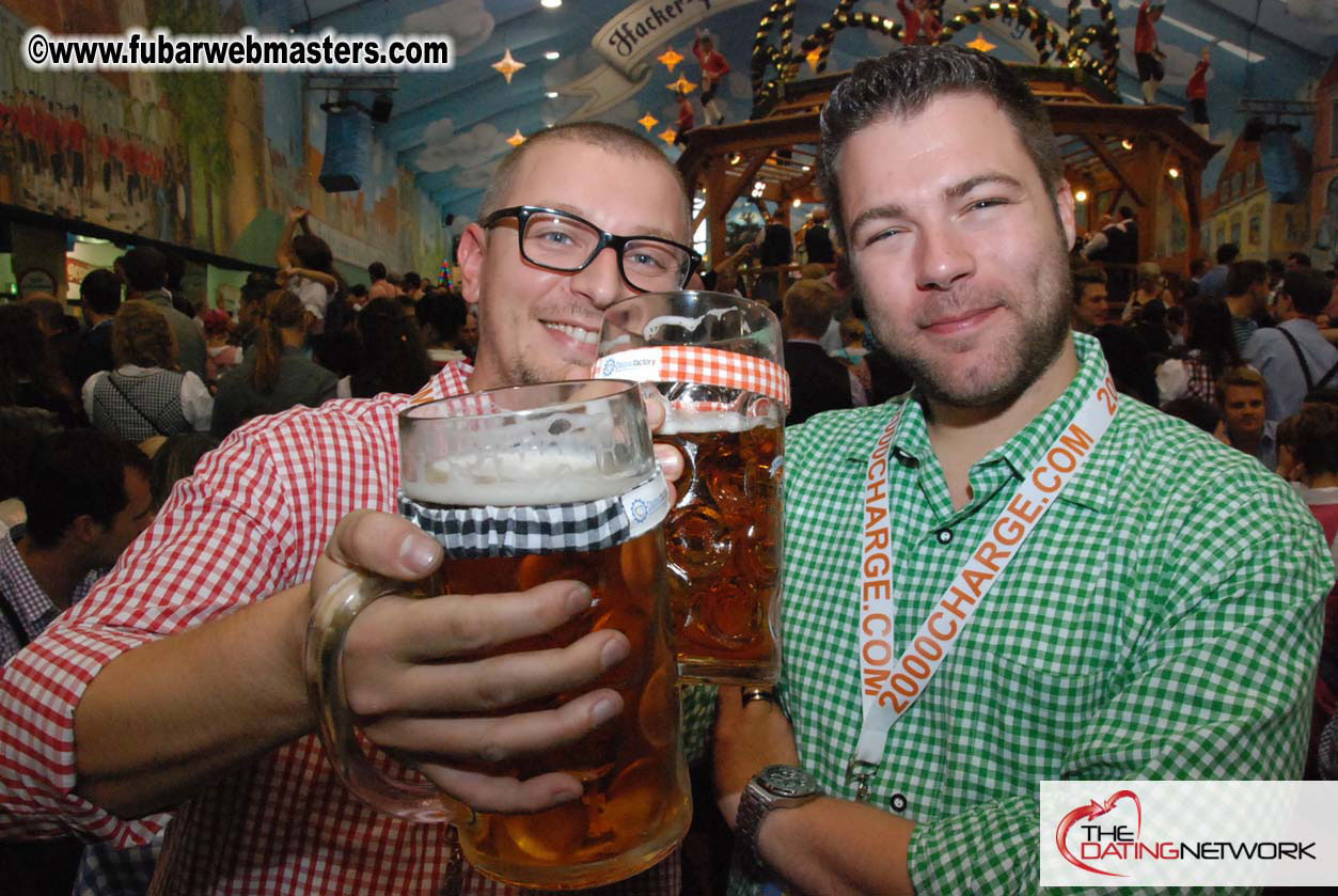 Beer tent seating in the legendary Hacker Festzelt