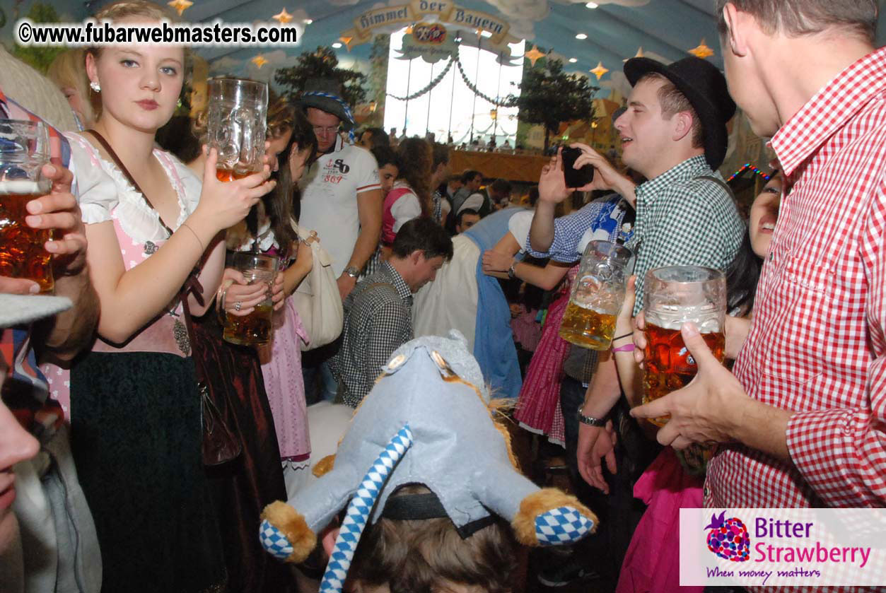 Beer tent seating in the legendary Hacker Festzelt