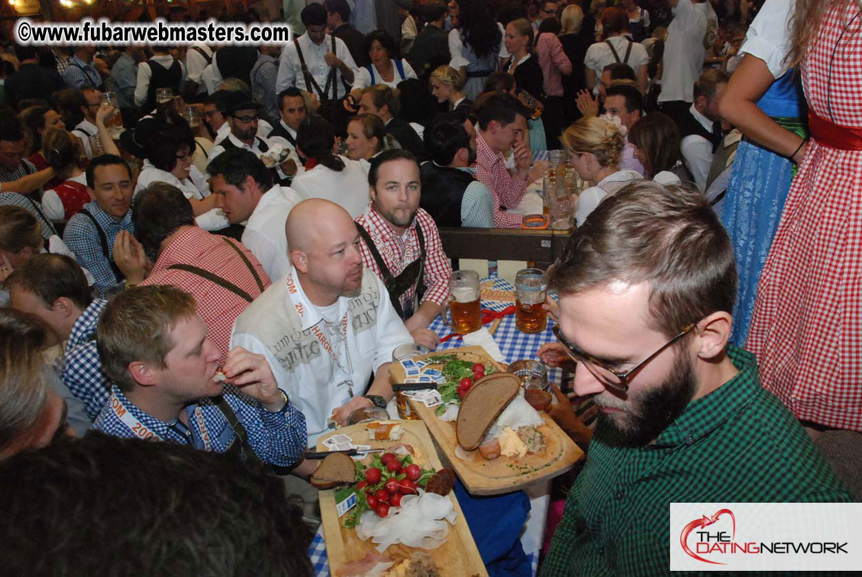 Beer tent seating in the legendary Hacker Festzelt