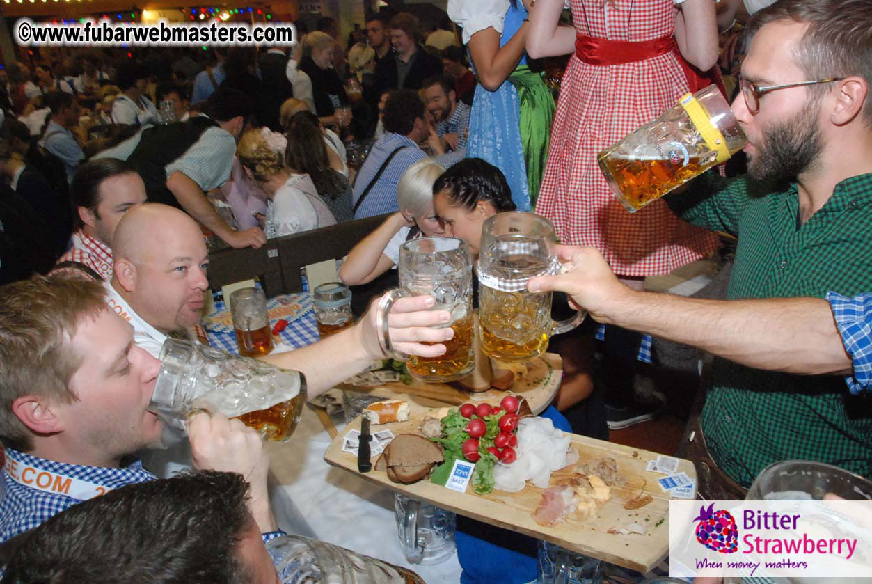 Beer tent seating in the legendary Hacker Festzelt