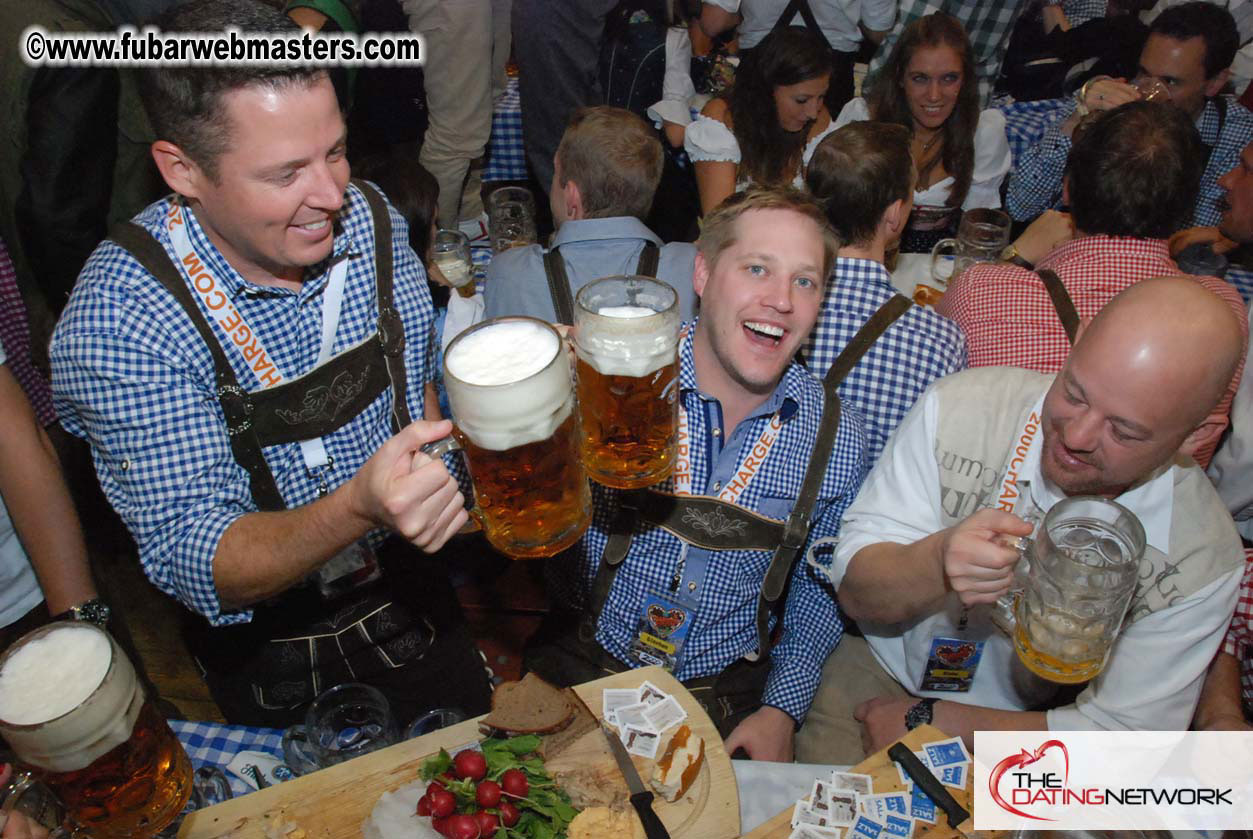 Beer tent seating in the legendary Hacker Festzelt