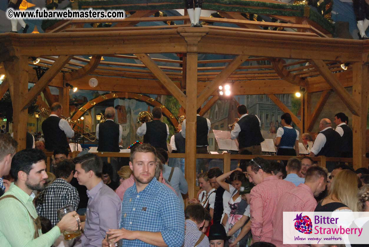 Beer tent seating in the legendary Hacker Festzelt