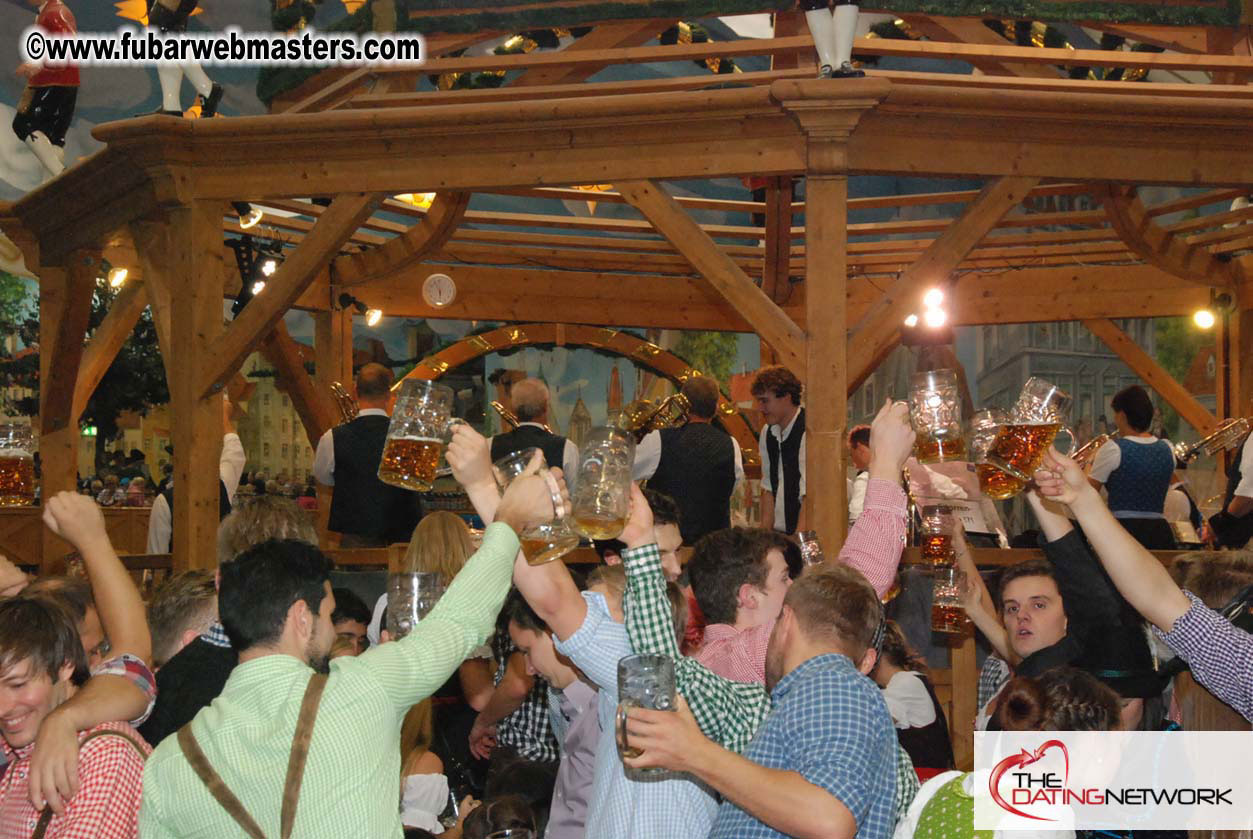 Beer tent seating in the legendary Hacker Festzelt