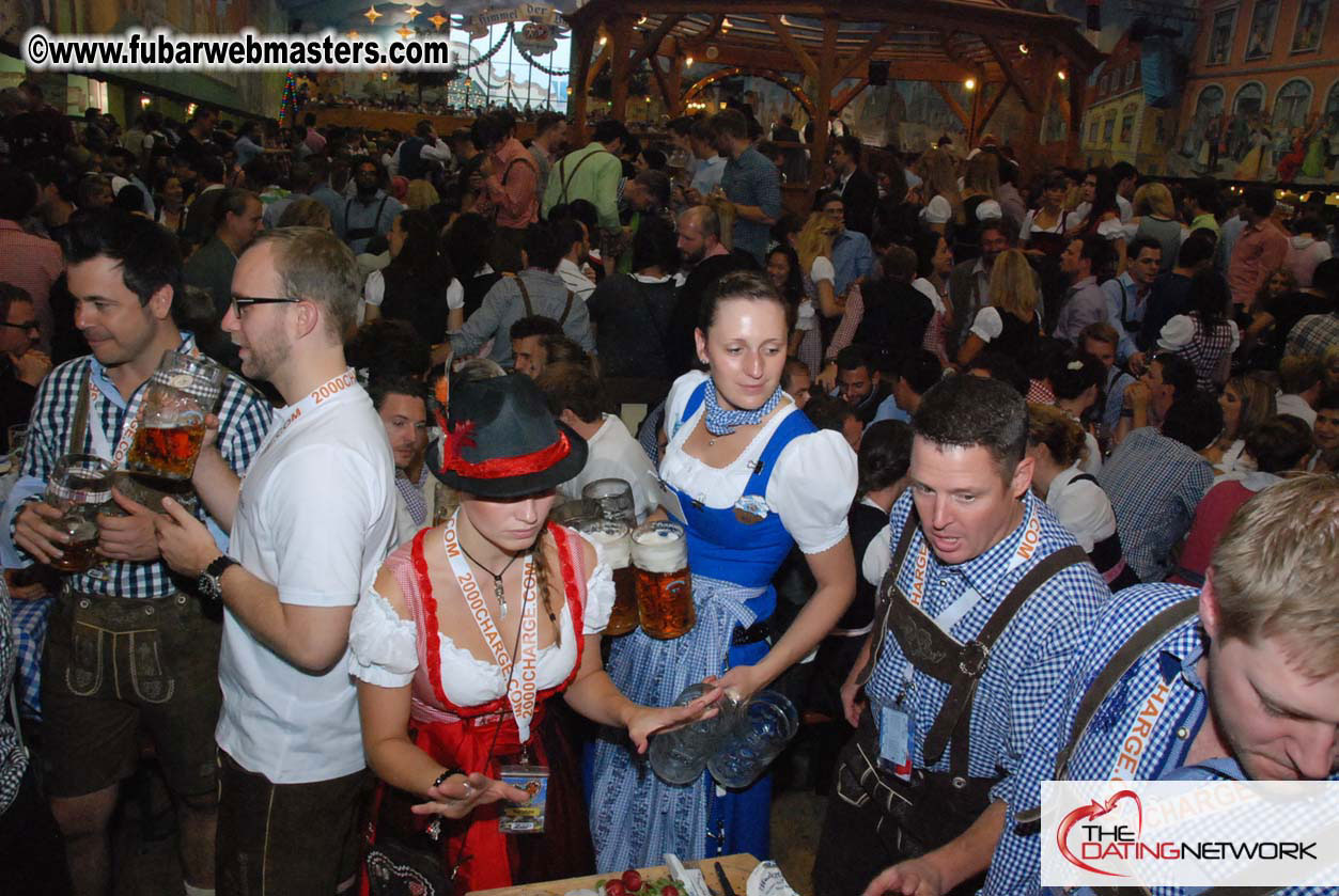 Beer tent seating in the legendary Hacker Festzelt