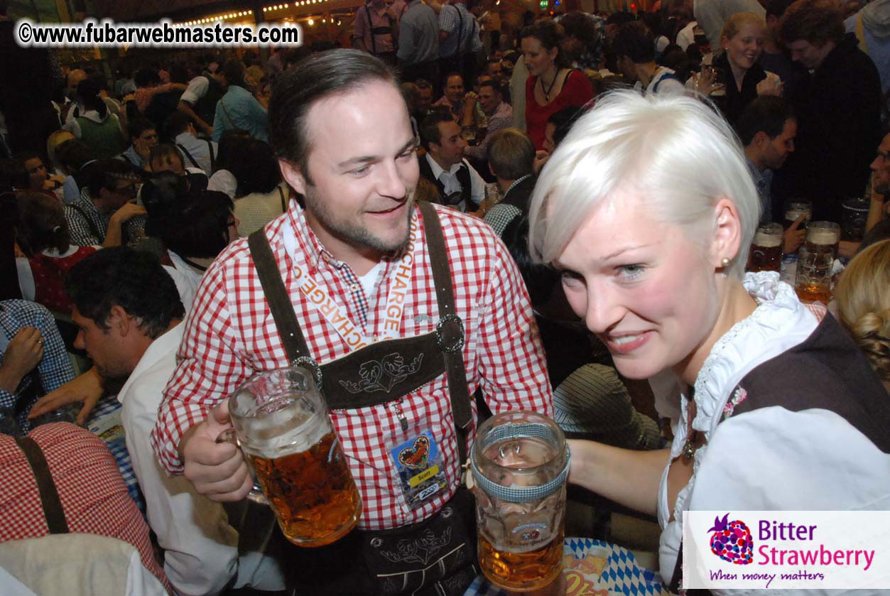 Beer tent seating in the legendary Hacker Festzelt