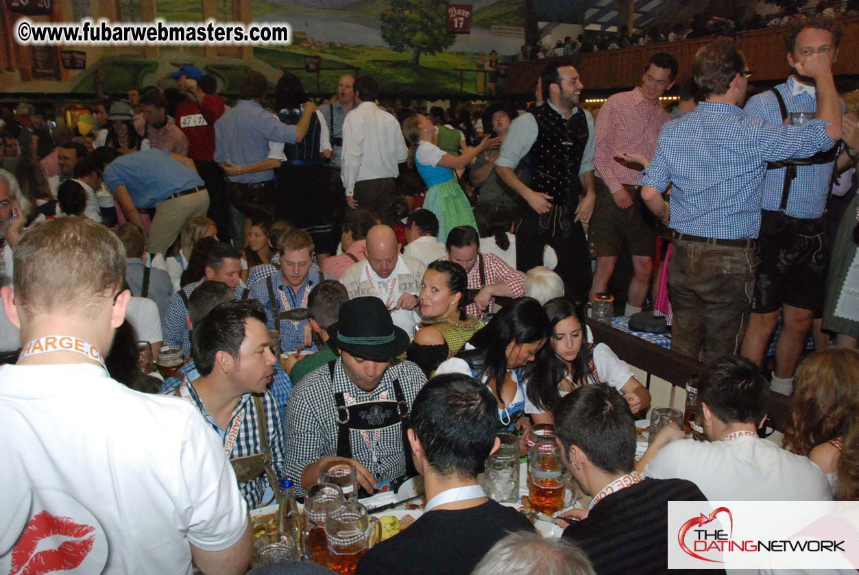 Beer tent seating in the legendary Hacker Festzelt