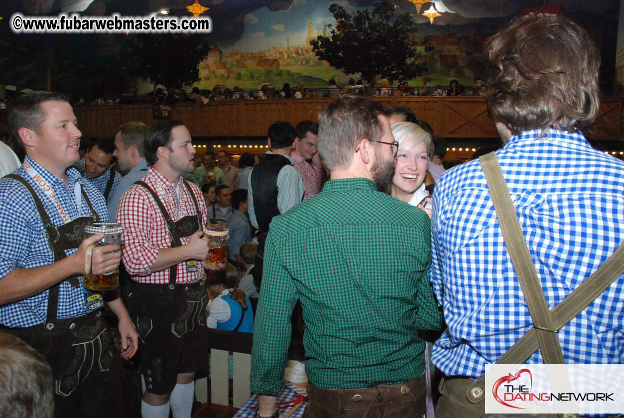 Beer tent seating in the legendary Hacker Festzelt