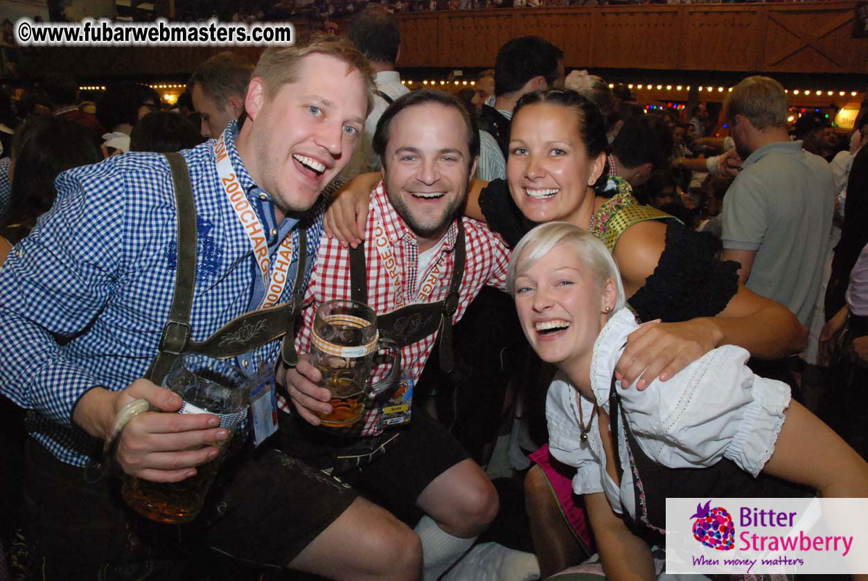 Beer tent seating in the legendary Hacker Festzelt