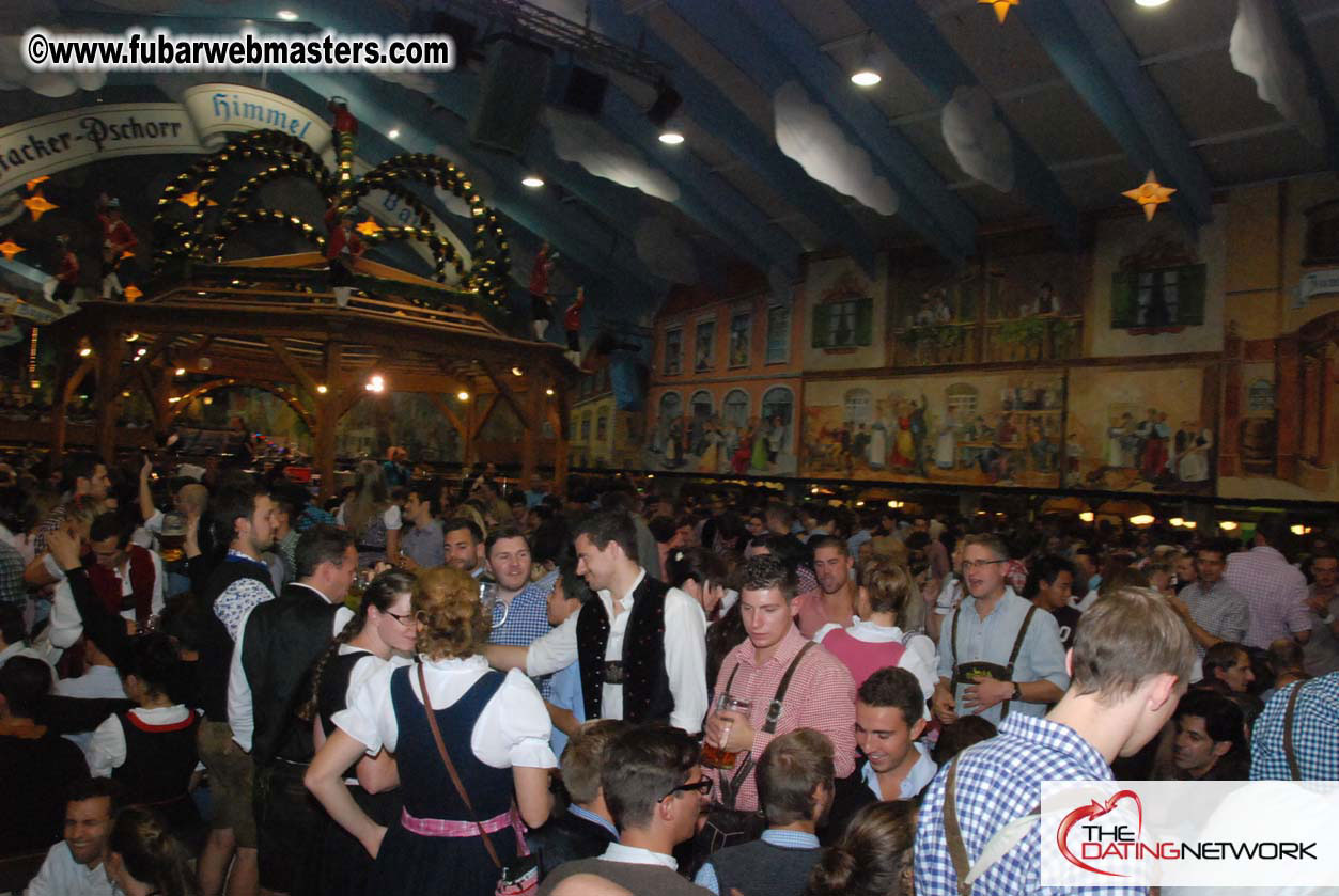 Beer tent seating in the legendary Hacker Festzelt