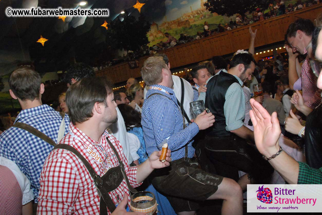 Beer tent seating in the legendary Hacker Festzelt