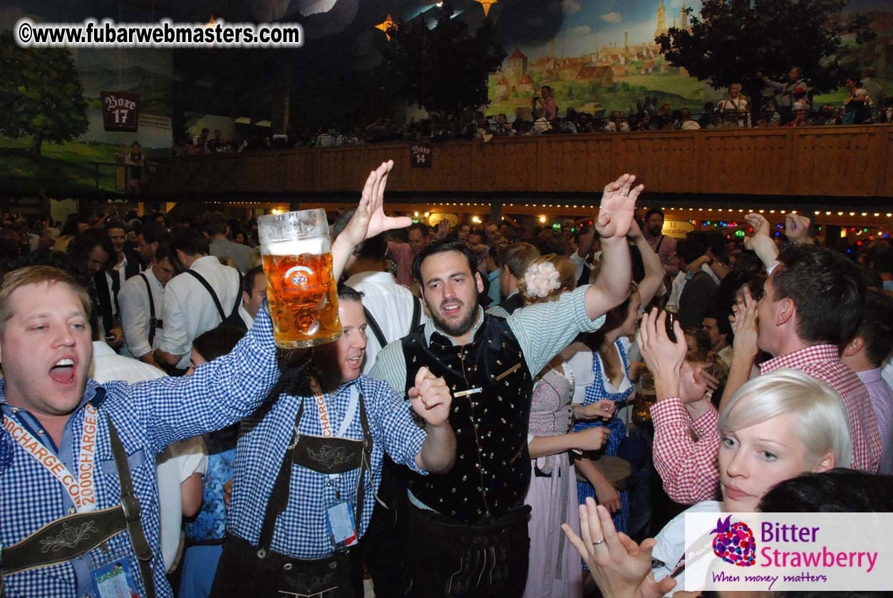 Beer tent seating in the legendary Hacker Festzelt