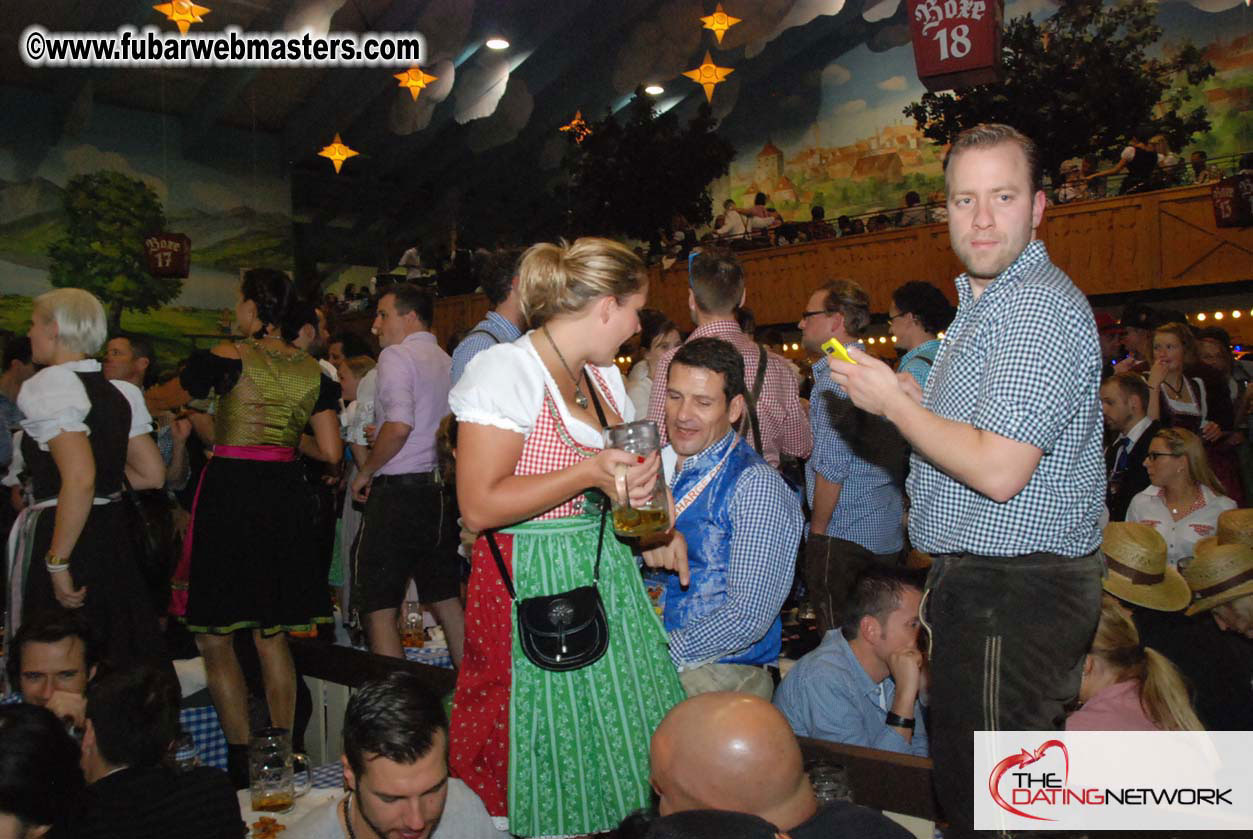 Beer tent seating in the legendary Hacker Festzelt