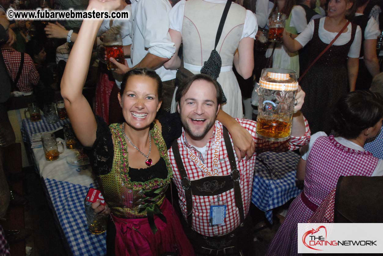 Beer tent seating in the legendary Hacker Festzelt