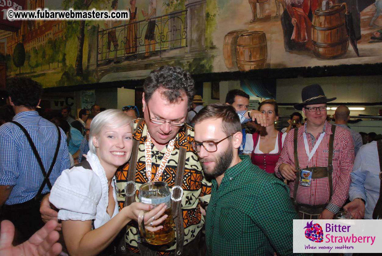 Beer tent seating in the legendary Hacker Festzelt