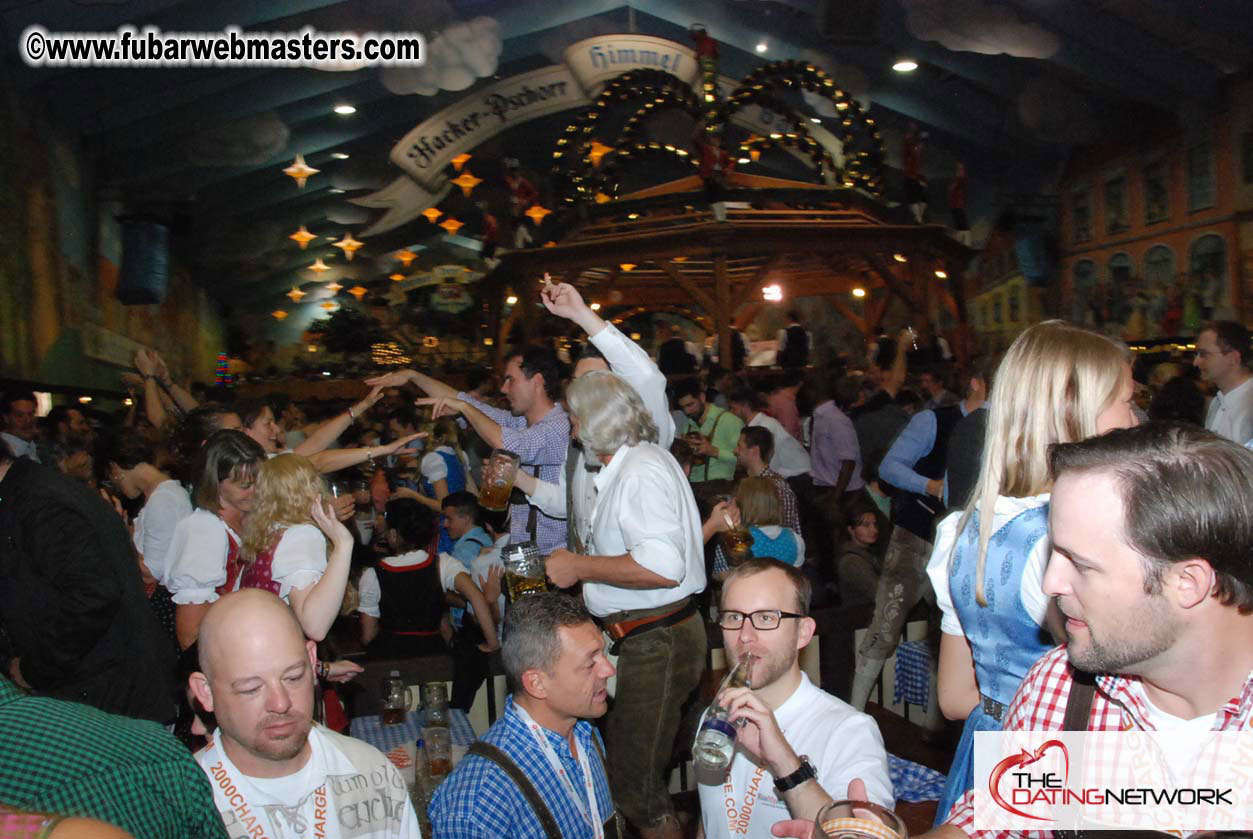 Beer tent seating in the legendary Hacker Festzelt