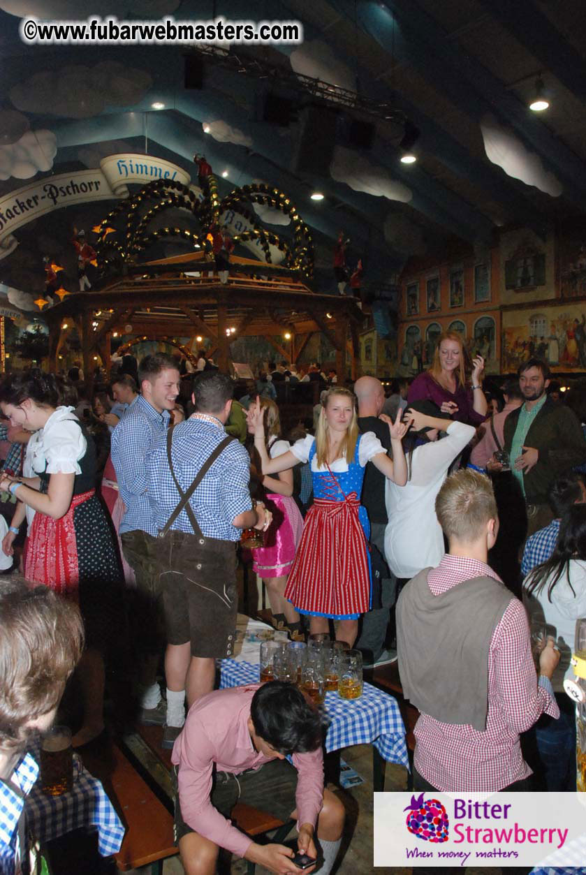 Beer tent seating in the legendary Hacker Festzelt