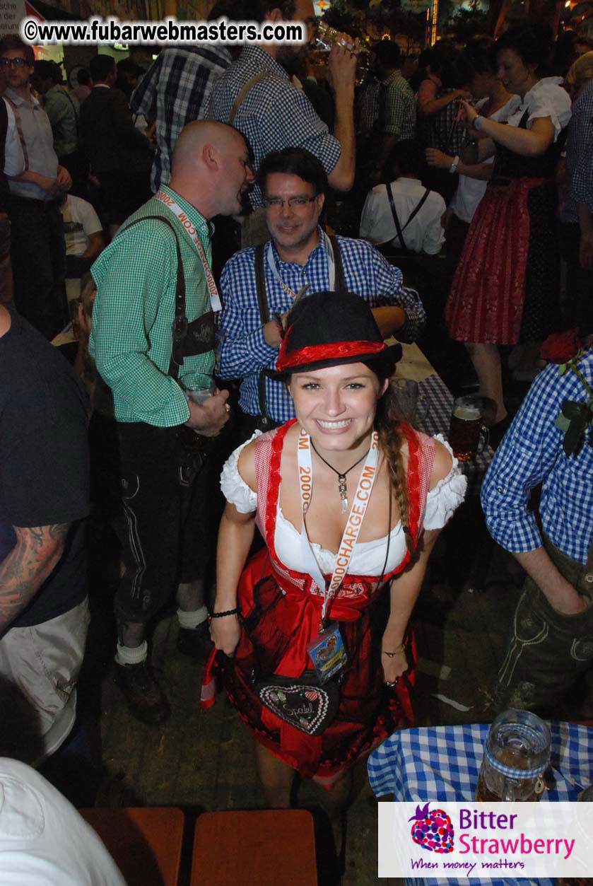 Beer tent seating in the legendary Hacker Festzelt