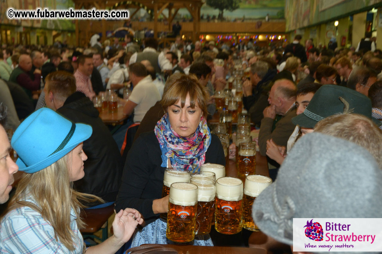 Beer tent seating in the legendary Hacker Festzelt