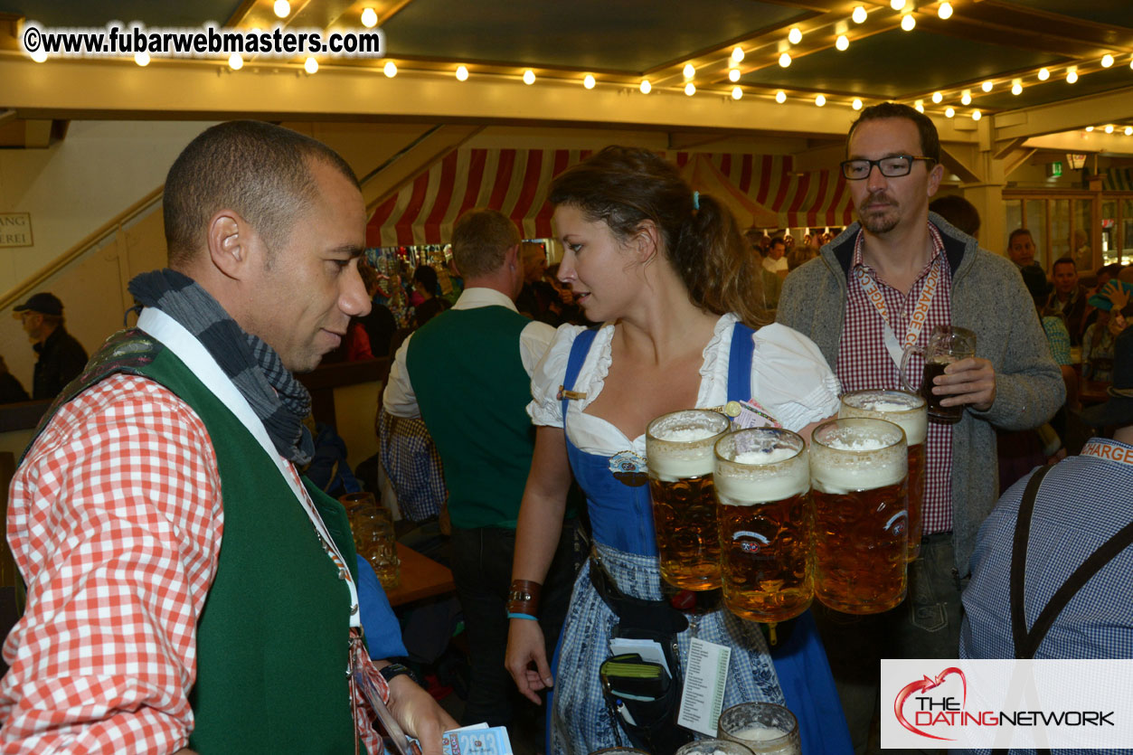 Beer tent seating in the legendary Hacker Festzelt