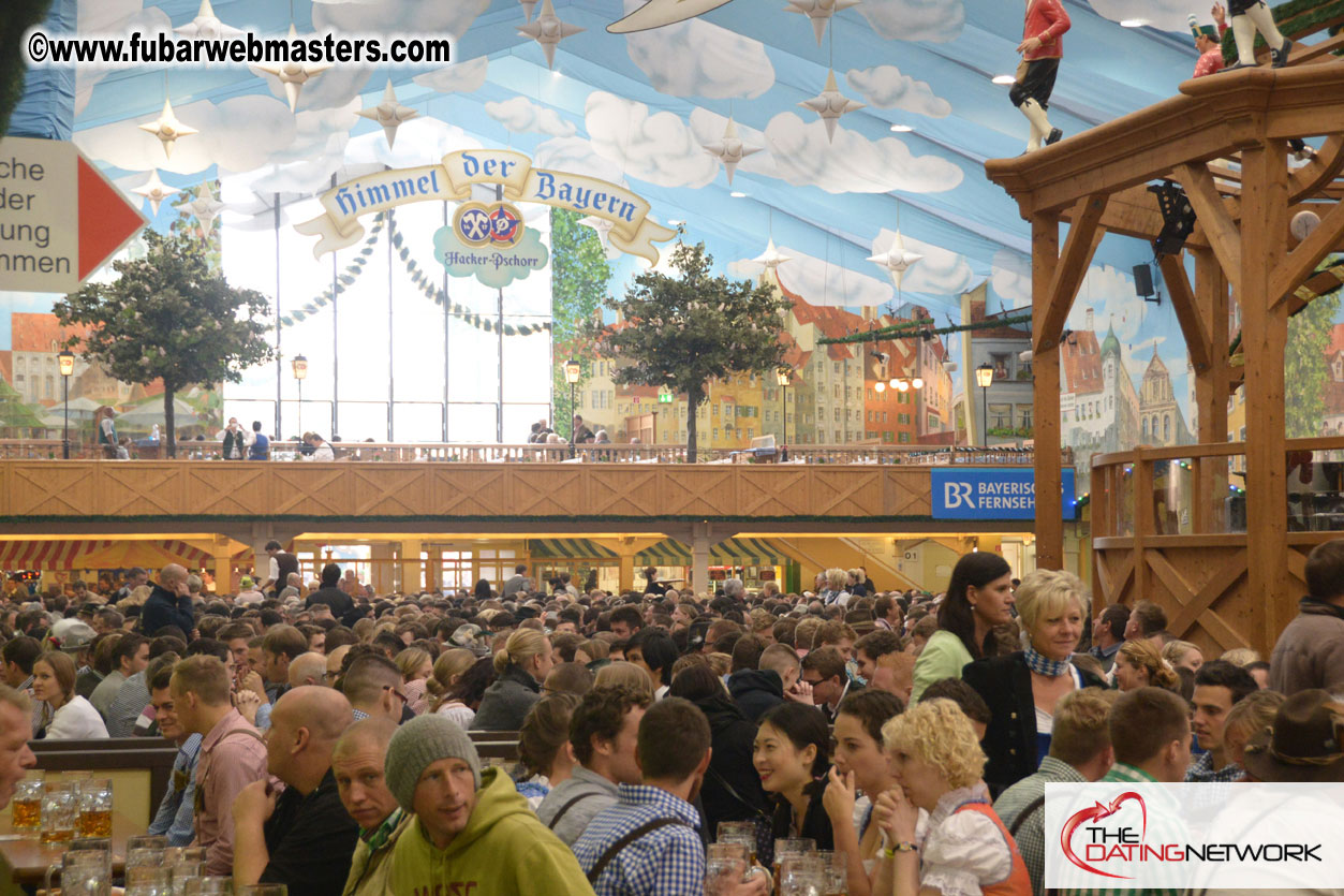 Beer tent seating in the legendary Hacker Festzelt