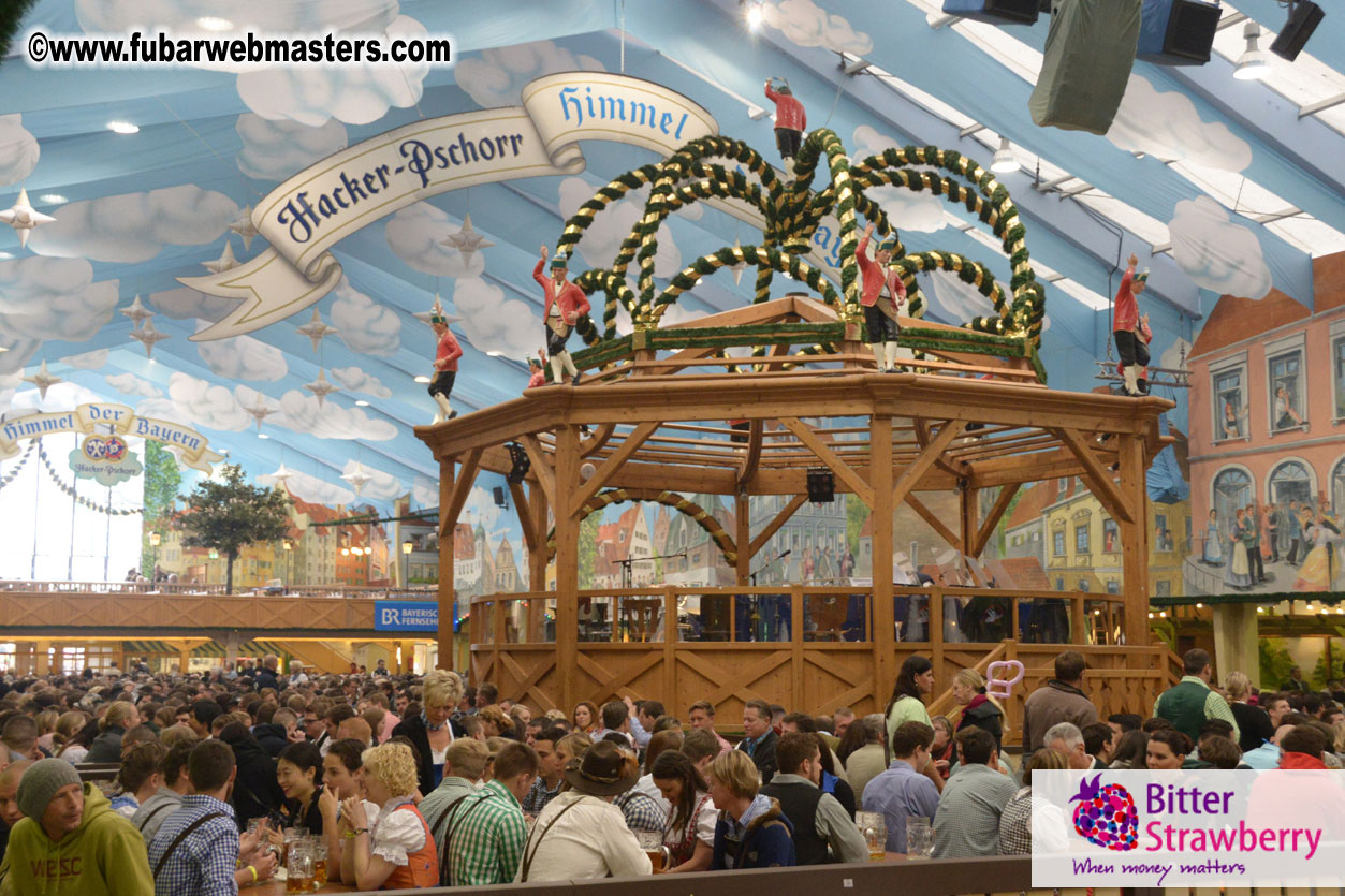 Beer tent seating in the legendary Hacker Festzelt