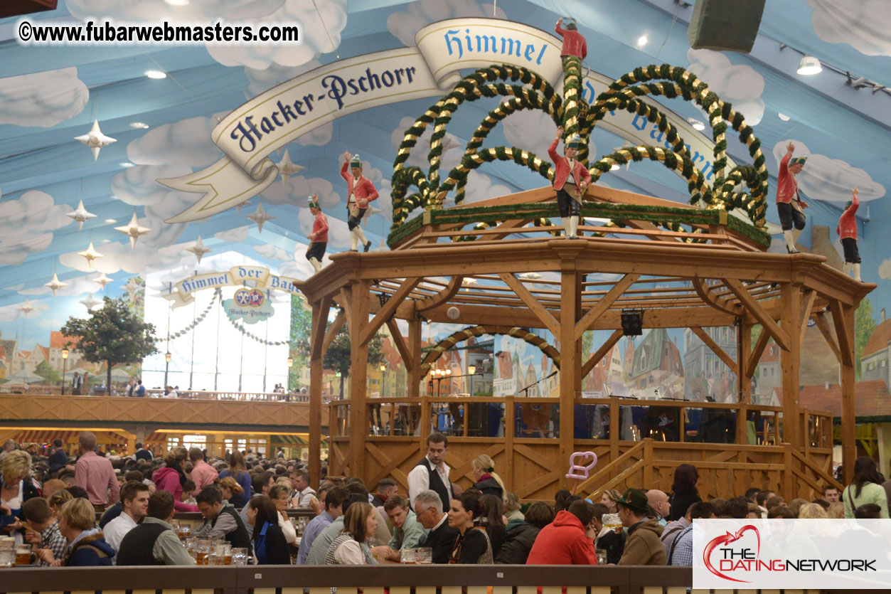 Beer tent seating in the legendary Hacker Festzelt