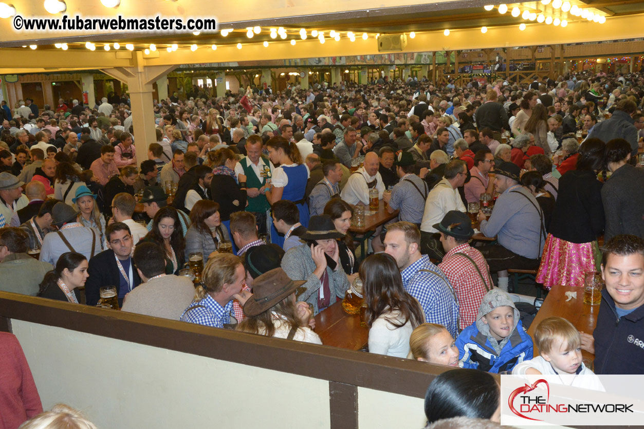 Beer tent seating in the legendary Hacker Festzelt